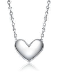 Genevive Jewelry - Rachel Glauber Teens Plated Minimalist Heart Pendant Necklace - Lyst
