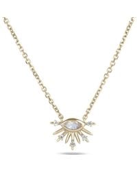 Zohreh - Neutrals Moonstone & Sapphire Sunburst Necklace 9K - Lyst