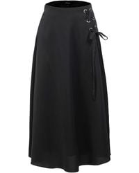 Smart and Joy - Lacing On Side Trapeze Midi Skirt - Lyst