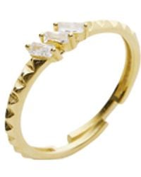 Spero London - Three Parallel Baguette Gemstone Sterling Ring - Lyst