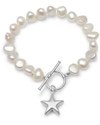 Pearls of the Orient Online - Stella Cultured Freshwater Irregular Pearl Bracelet With A Sterling Star Charm - Lyst