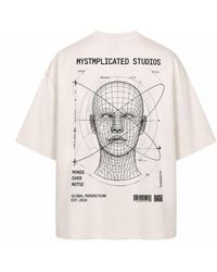 mysimplicated - Neutrals Signal Over Noise Oversized Off- Tee - Lyst