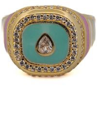 Ebru Jewelry - Pastel Colors Diamond & Gold Spring Statement Ring - Lyst