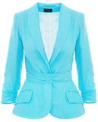 AVENUE No.29 - Linen Structured Blazer With Belt - Lyst