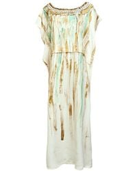 Saniya Khan - Mint Painted Caftan - Lyst