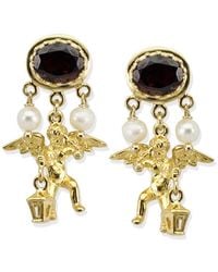 Vintouch Italy - Cherubini Garnet & Pearls Earrings - Lyst