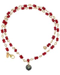 Lori Kaplan Design - Ruby & Tahitian Pearl Necklace - Lyst