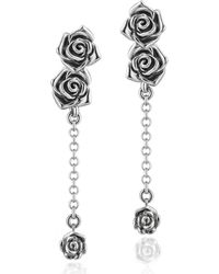 Unaloe - Passion Earrings-Double Rose & Chain – Handmade Italian Jewelry For - Lyst
