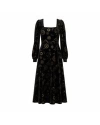 Yumi' - Cosmic Foil Print Midi Dress - Lyst