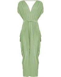 James Lakeland - Draped Open-Back Midi Dress – Sage - Lyst