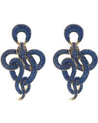 LÁTELITA London - Viper Snake Drop Earrings Gold Sapphire - Lyst