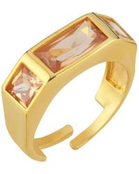 LINYA JEWELLERY - Vega Champagne Crystal Stone Ring - Lyst