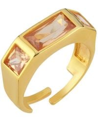 LINYA JEWELLERY - Vega Champagne Crystal Stone Ring - Lyst