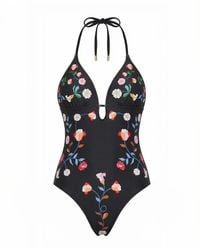 Jessie Zhao New York - Noir Bloom Reversible One Piece Swimsuit - Lyst