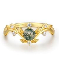 Azura Jewelry New York - Willow Moss Agate Ring Vermeil - Lyst