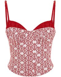 Pcfg - The Broderie Anglaise Edit Embroidered Bodice Corset Top - Lyst