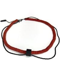 WAIWAI - Leather Choker Necklace With Bead String - Lyst