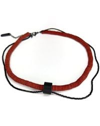 WAIWAI - Leather Choker Necklace With Bead String - Lyst