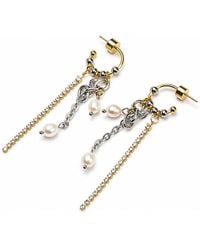 Kirei - Electric Earrings – 18K-Plated Stainless Steel With Freshwater Pearl & Crystal - Lyst
