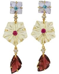 Artisan - Ruby Sapphire Topaz Quartz Garnet Amethyst 18k Gold Gemstone Jewelry - Lyst