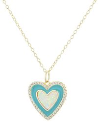 KAMARIA - Two Tone Heart Necklace - Lyst