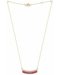 Artisan - 14K Ruby & Diamond Baguette Bar Necklace - Lyst
