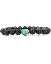 Shar Oke - Turquoise Tibetan & Black Tourmaline Beaded Bracelet - Lyst