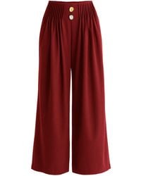 Paisie - Wide Leg Trousers With Pleated Waist Detail - Lyst
