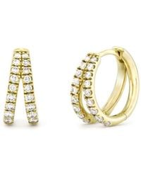 Dinny Hall - Signature Duo Small Lab-Created Diamond Huggie Hoops - Lyst