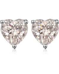 LÁTELITA London - Amore Heart Moissanite Stud Earrings - Lyst