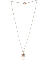Artisan - Natural Diamond Flower Locket Necklace 18k Rose Gold Handmade Jewelry - Lyst