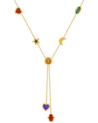 Karma and Luck - Multi Gemstone Charm Necklace – Spiritual Symbols Protection Jewelry – Maximize Joy - Lyst
