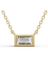 SEREIA OFFICIAL - 14K 0.25 Ct Lab Grown Sereia Baguette Shape Diamond Pendant - Lyst
