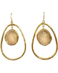 Magpie Rose - Neutrals Hoop Rock Drops Earring - Lyst