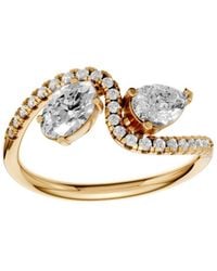 Aya Fine Jewelry - Round, Pear & Oval Lab Diamond Open Bypass Ring - Lyst