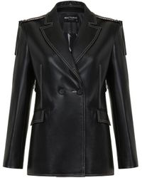 Nocturne - Fringed Faux Leather Jacket - Lyst