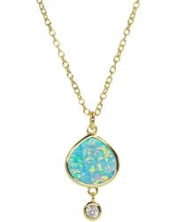 KAMARIA - Best Friend Opal Pear Necklace With Crystal Drop - Lyst