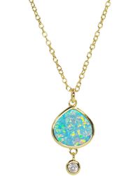 KAMARIA - Best Friend Opal Pear Necklace With Crystal Drop - Lyst