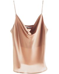 MIONÈ - Silk Camisole Top With Draped Detail - Lyst