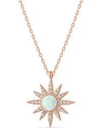 Spero London - Opal Sun Sterling Necklace - Lyst