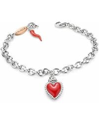 Unaloe - Handmade Sterling Bracelet With Enamel Heart And Italian Horn Cornicello – Meaningful Jewelry For - Lyst