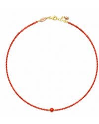 Unaloe - Plated And Coral Beaded Necklace - Lyst