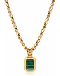 Nialaya - Sterling Necklace With Two-In-One Malachite & Onyx Pendant - Lyst