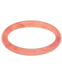 seree - Blush Skinny Round Gemstone Bangle - Lyst