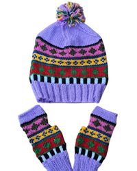 Springmoonatelier - Handcrafted Wool Hat And Fingerless Gloves - Lyst