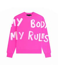 Quillattire - Pink 'my Body, My Rules'' Sweatshirt - Lyst