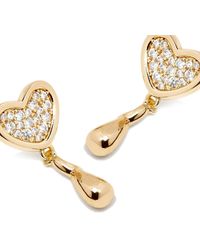 Potoska - Heart Midi Crystal Face On Stud Earrings - Lyst