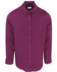 Haris Cotton - Linen Basic Long-Sleeved Shirt Tulip - Lyst