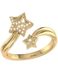 LMJ - Gleaming Star Duo Diamond Ring In 14k Gold Vermeil On Sterling Silver - Lyst