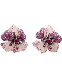 LÁTELITA London - Jade Ruby Rose Flower Stud Earrings - Lyst